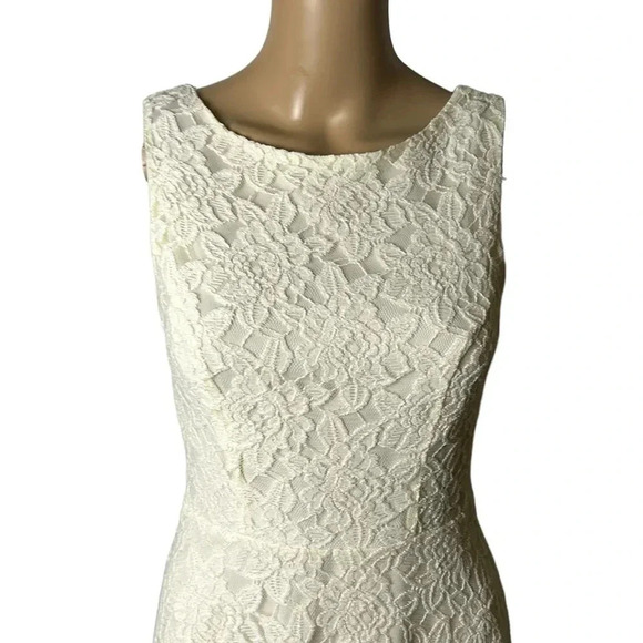 Vtg,lace all over,lined ,fit&Flare dress,size  5.feminine, Y2K,ivory,SPEECHLESS - Picture 2 of 13